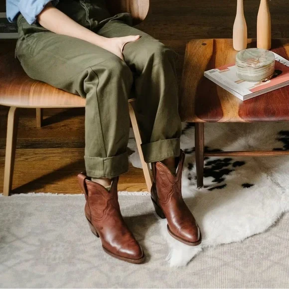 Tecovas The Penny Rich Brown Leather Boots size 8 - Picture 3 of 12